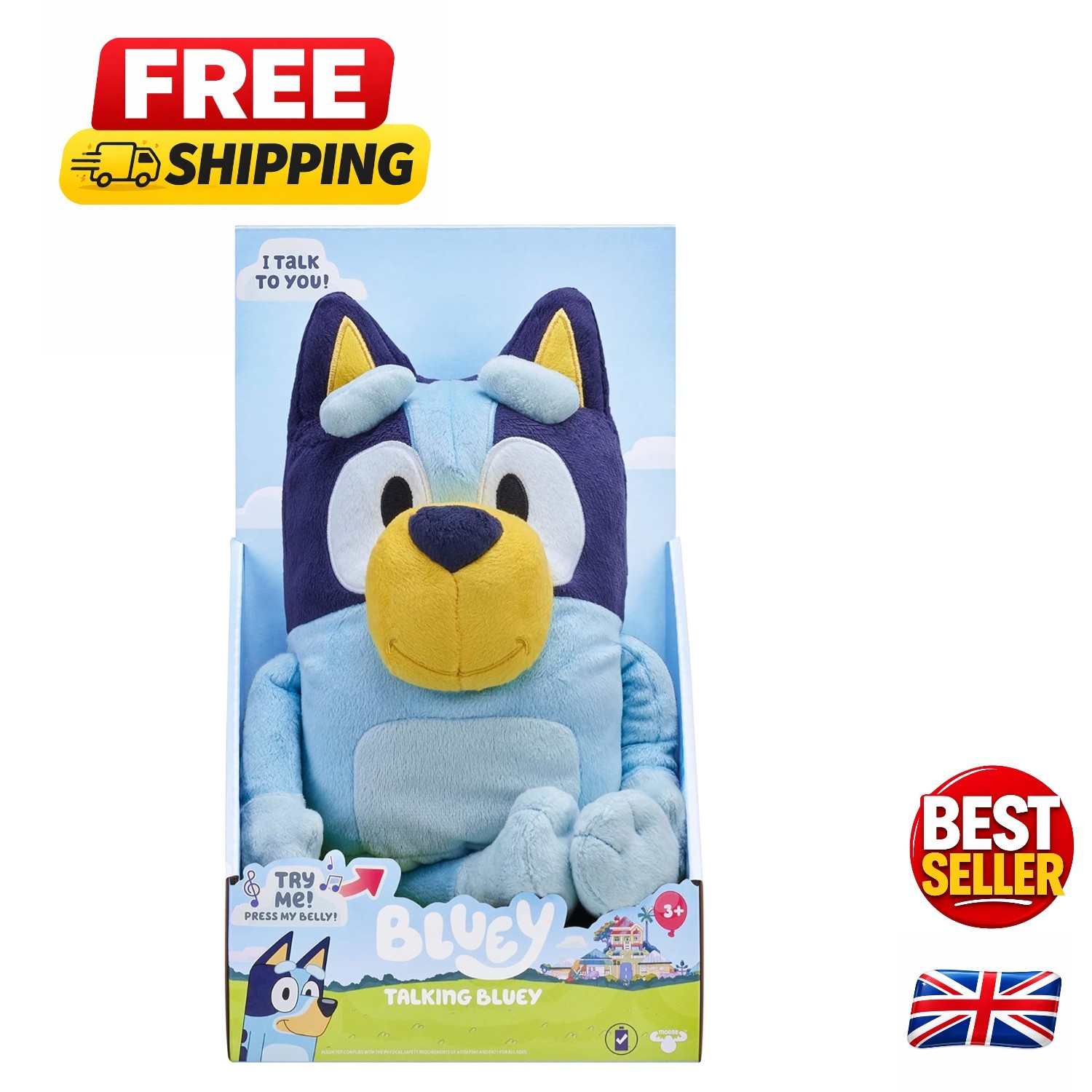 Bluey 13'' Interactive Talking Plush Toy - Perfect for Imaginative Play