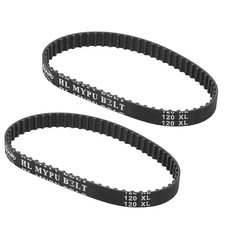 2Pcs 120XL 037 Timing Belt 60 Teeth Black Cogged Rubber Geared Belt 10Mm Cog Dri