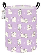 Storage Basket, Nursery Hamper Canvas Laundry Basket Foldable with Waterproof...