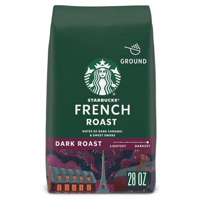 Ground Coffee, Dark Roast Coffee, French Roast, 100% Arabica, 1 bag (28 oz)