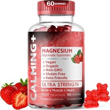 Magnesium Gummies Strawberry Flavor Daily Supplement Chewable Vegan Health Boost