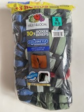 Fruit of the Loom Boy  s XL 18-20 Boxer Briefs 10 Pack Striped Cool Zone Fly New