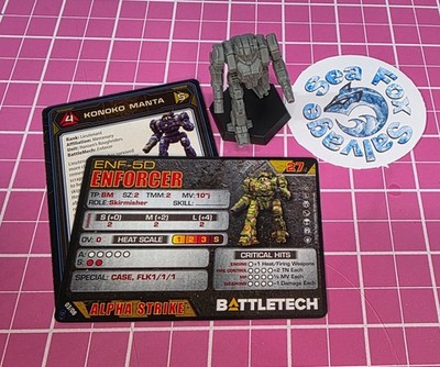 BattleTech Enforcer Mech  -- Hansens Rough Riders Battle Lance + Cards