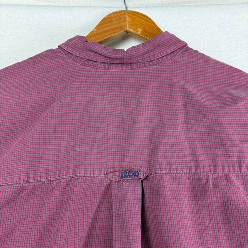 Vintage Izod Plaid Burgundy Men's XL Flannel Grunge - Picture 4 of 8