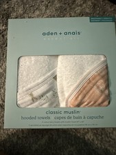 Aden  Anais Essentials Hooded Baby Bath Towel 2 Pack - Super Soft Cotton