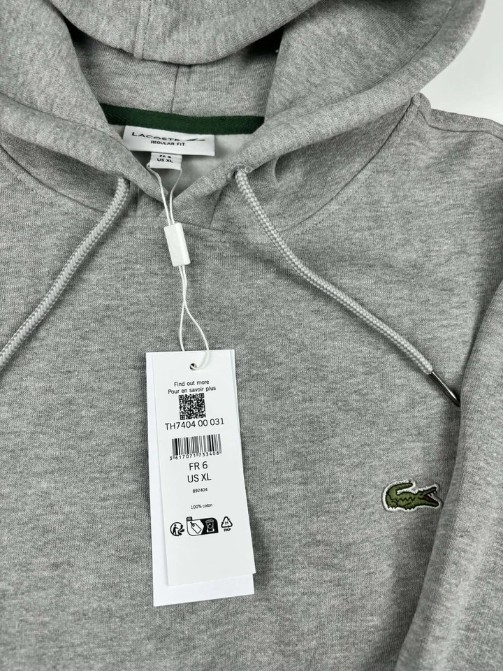 sweat à capuche Lacoste gris taille XL - Photo 4/4