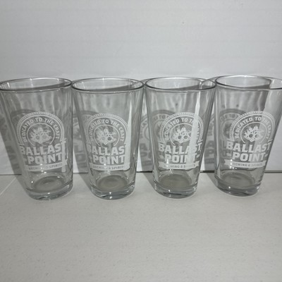Lot of 4 BALLAST POINT BREWING & SPIRITS Pint Craft Beer Glasses~San Diego CA