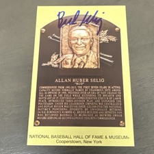 Bud Selig Signed Baseball Hall of Fame PostCard Commissioner / Brewers BB4 K 