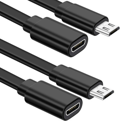 2 Pack Micro USB Extension Cable 10 Ft/ 3 Meters Male to Female Extender Cord Co