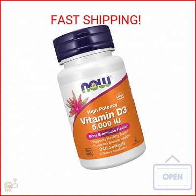 High Potency Vitamin D-3 5,000 IU Softgels, Structural Support - 240 Count
