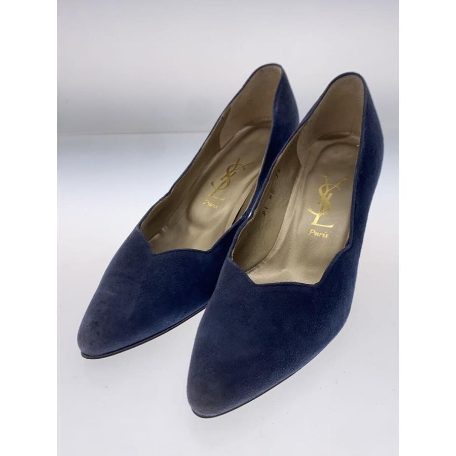 Yves Saint Laurent YSL decolte tacco EU 35 5 camoscio navy dal Giappone 101538K Authen