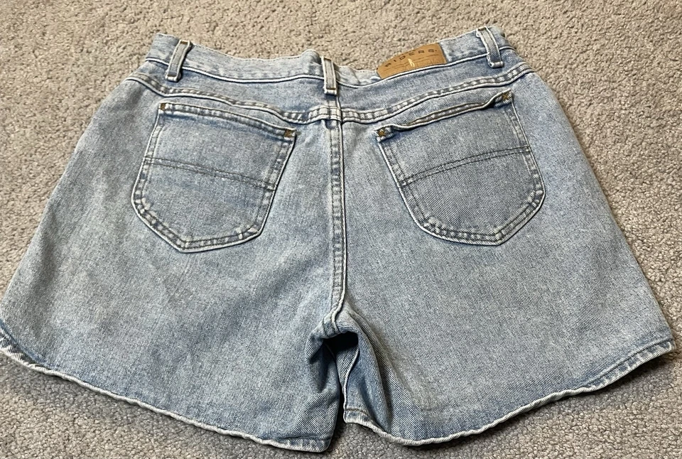 Pantalones Cortos Jean Riders Mom 16 Azul Denim 5” Entrepierna Tiro Alto Resistente Western De Colección Años 80 Foto 2 de 4