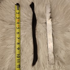 Black, Human Hair Straight Texture, 12 in Length