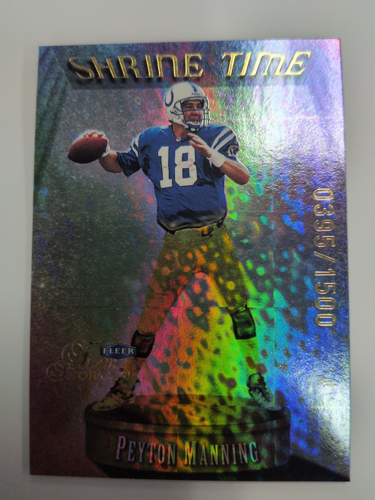 1999 Fleer Flair Showcase Peyton Manning Shrine Time  /1500  Card 1 of 15 ST