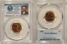 1956 Lincoln Cent 1c Pcgs Pr66rd