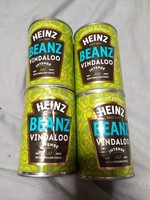 4 Cans Of HEINZ BEANS VINDALOO LTD EDITION. 390G X4 TINS= 1.56 KG. FREE P&P