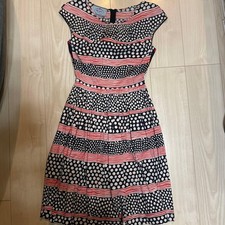 USED PRADA POLKA DOT AND STRIPED SHORT-SLEEVED DRESS GOOD