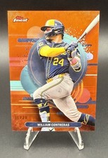 2025 Topps Finest - Uncommon William Contreras #186 Orange Refractor /20