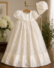 Vintage Karrenina An Original to Remember By Christening Gown and Bonnet Set