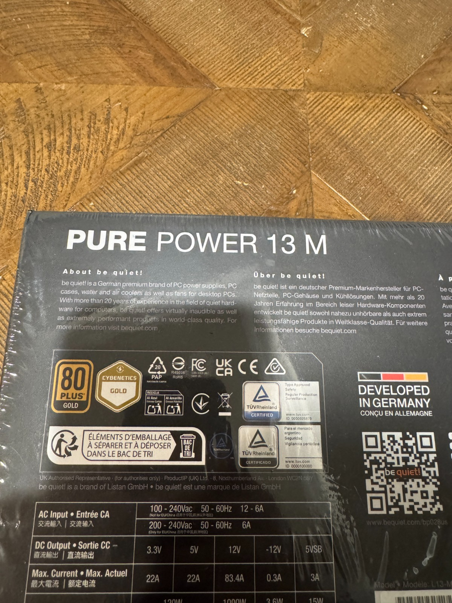 Be Quiet! Pure Power 13 M 1000W Modular 80 PLUS Gold Certified ATX3.1 Power Supply - CCL Computers