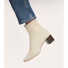 Everlane The Glove Boot Bone ReKnit Calcetín Botín Talla 5 Sostenible Neutro