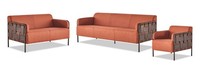 Komplett 3-Sitzer 2-Sitzer Sessel Sofa-Set Orange Sofagarnituren Sofas