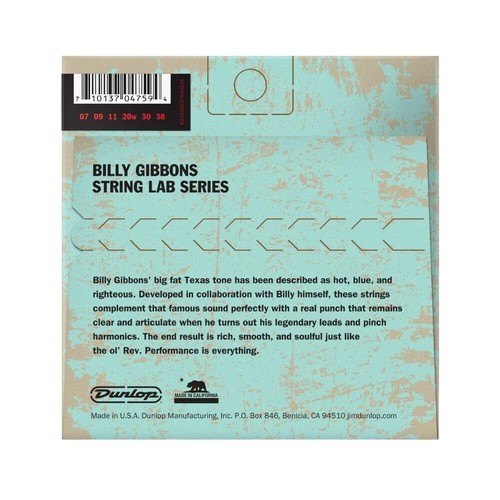3er-Sätze Dunlop Rev Willy's Billy Gibbons Signature Gitarrensaiten 07-38 - Bild 3 von 6