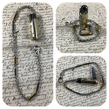 Pocket Watch Chain With .44 Bullet Styled Knife Fob