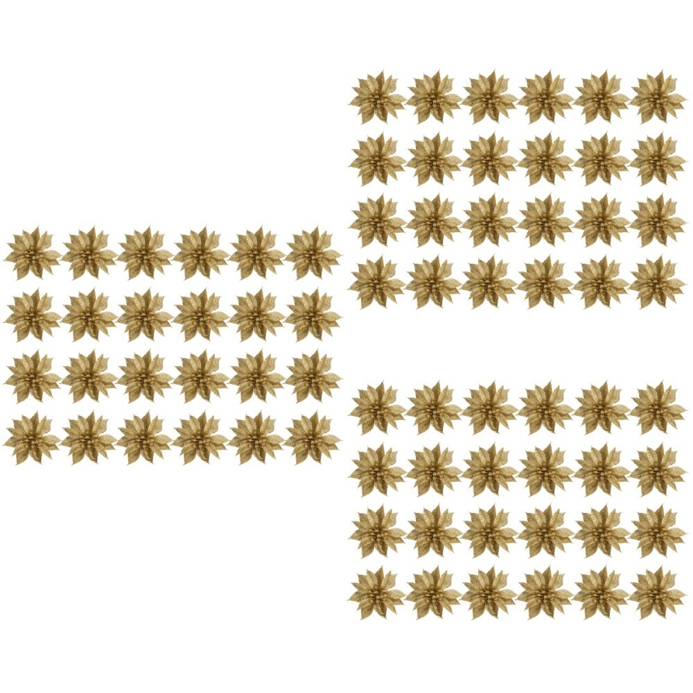 72 Pcs Christmas Tree Flower Decor Wreath Making Supplies Red Poinsettia eBay