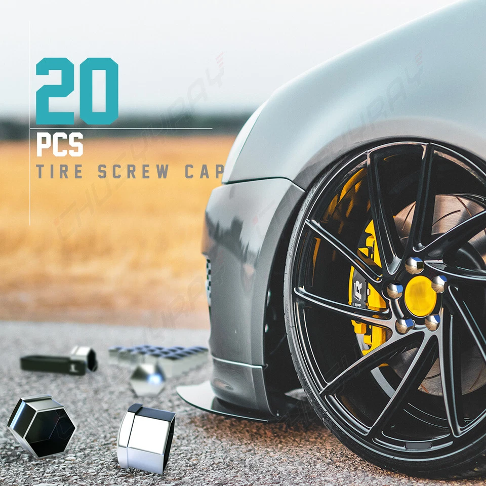 20 peças 21 mm tampa porca de roda de carro parafuso aro cubo tampas de parafuso decoração externa - Imagem 3 de 4