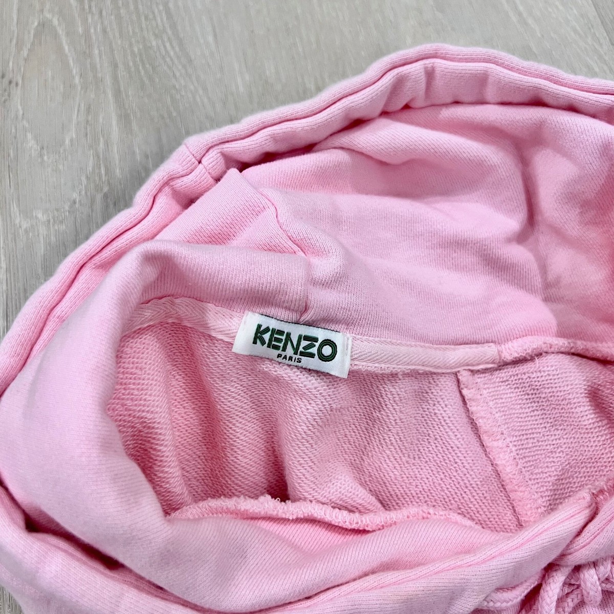 Kenzo Pink Tiger Head Embroidered Logo Drawstring Hoodie | eBay
