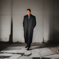 cashmere boutique Men s Black Overcoat Size 42. Mint Condition