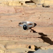 Black Onyx Natural Gemstone 925 Sterling Silver Beautiful Art Jewelry Ring