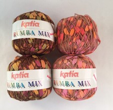 4 Skeins Katia RUMBA MIX Novelty Yarn 2803  2806 Multi Color Pinks