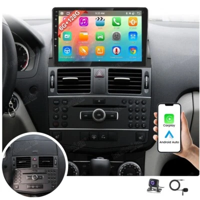 LEEKOOLUU 6G+128G Android 15 Carplay 8-Kern Autoradio Für Mercedes Benz C Klasse W204 S204