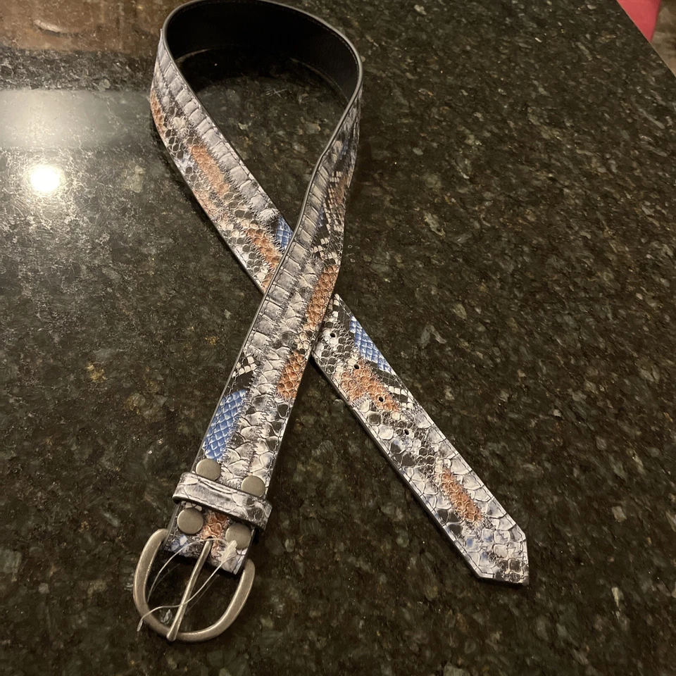 Free People Snake Embossed Leather Belt, S/M, NEW! - Image 3 of 4