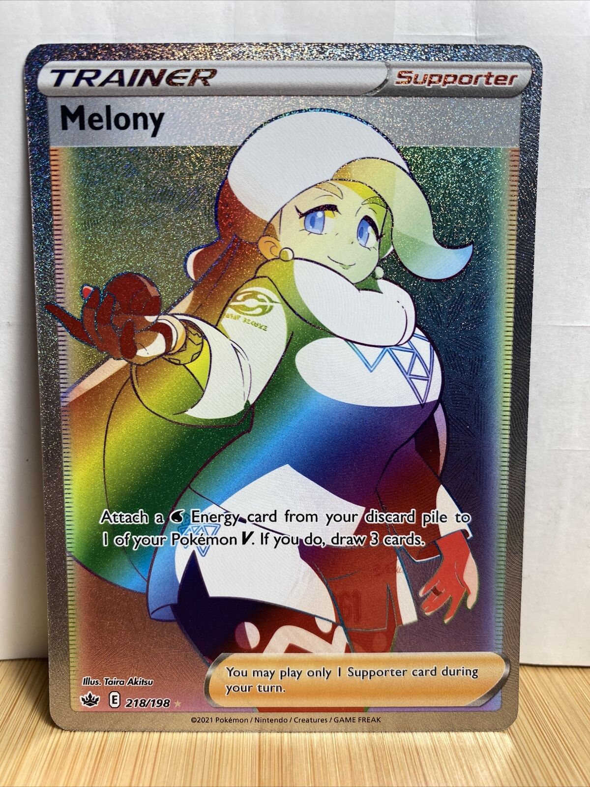 Pokémon Chilling Reign Melony Full Art Rainbow Foil Secret Rare Card 218/198