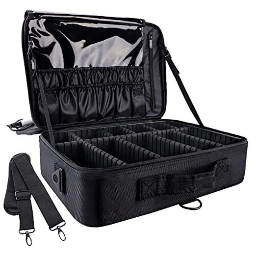 Large Capacity Travel Makeup Train Case 16.5 Inches Professional Makeup