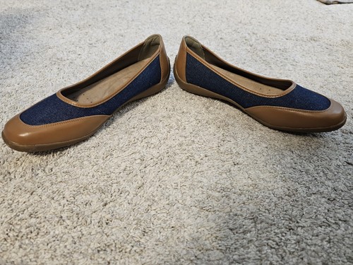 Array Womens Cascade Padded Insole Slip On Two-Tone Flats Shoes Size 9.5w - Picture 2 of 10