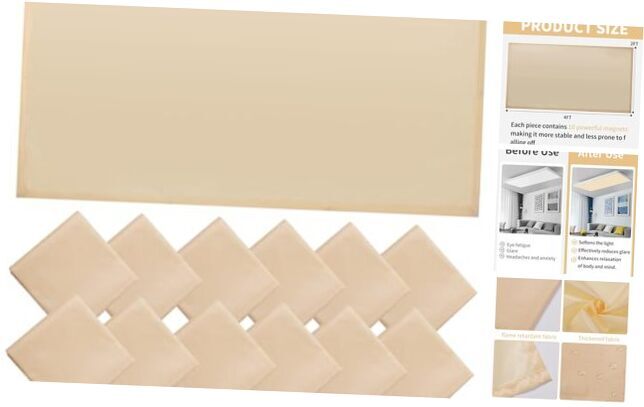 12 Pcs Fluorescent Light Covers for Ceiling Lights Classroom, Magnetic Light