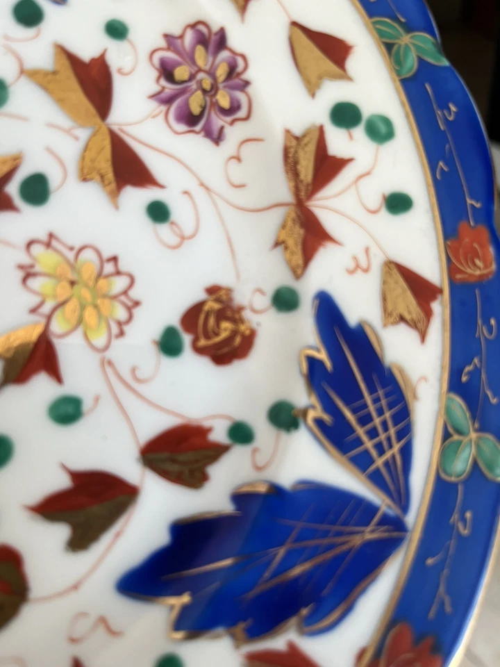 3 Platos Antiguos Estilo Imari Pintados a Mano (Colmena Escudo Real Viena) Foto 4 de 4