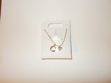 Disney Parks Minnie Mouse CZ Letter C Rose Gold Necklace