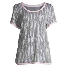 -2 PCS SECRET TREASURES GRAY, WHITE ABSTRACT TOP SOLID GRAY SHORTS XL