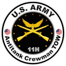 US Army Antitank Crewman Tow Bumper Sticker Military Soldier Decal 5"