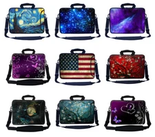 14 inch Neoprene Laptop Computer Case Bag w Side Pocket & Shoulder Strap