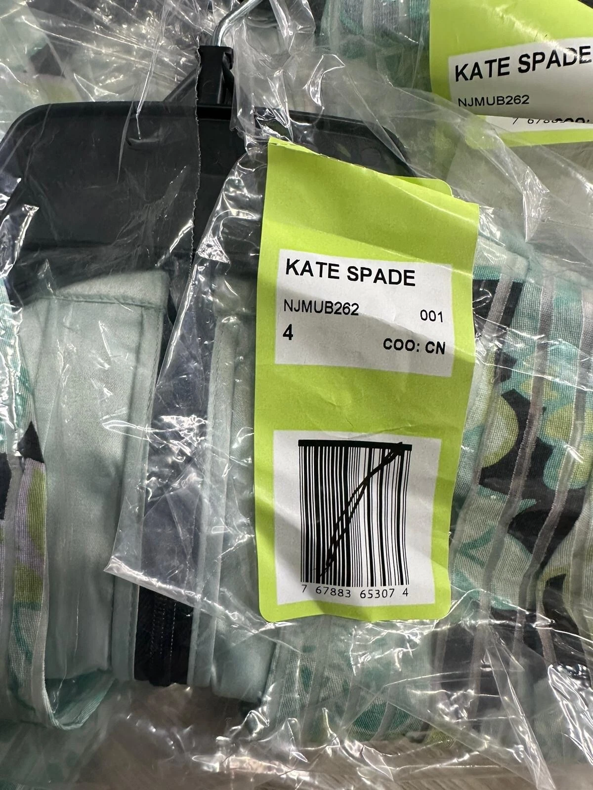 Abito donna Kate Spade verde 4 fiori dalia burnout senza maniche scollo a V con cintura