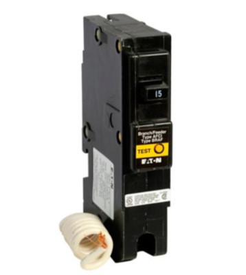 Eaton Arc Fault Circuit Breaker 15A 1P 120/240V Used
