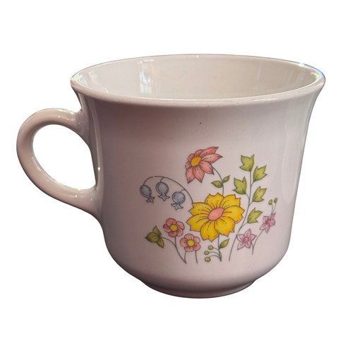 Vintage Corelle Mugs Set of 4 Spring Meadow Floral Coffee Tea Cup 70s Retro - Picture 3 of 8