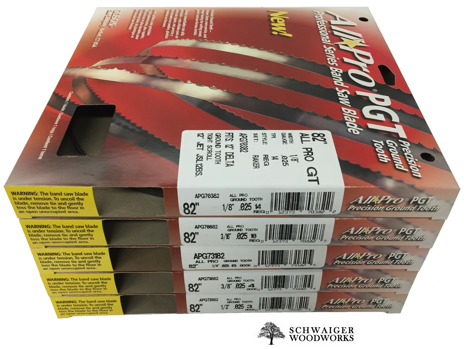 Blades 82" Inch X (5) Widths Set, Fits Delta & Jet