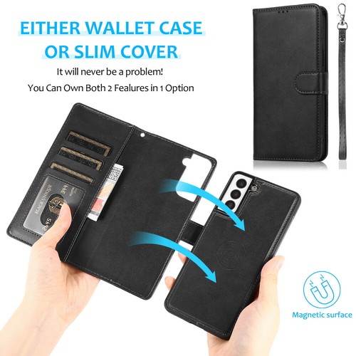Leather Wallet Case Detachable Magnetic Cover for Samsung S25 S24 S23 S24 S23 - 第 1/90 張圖片